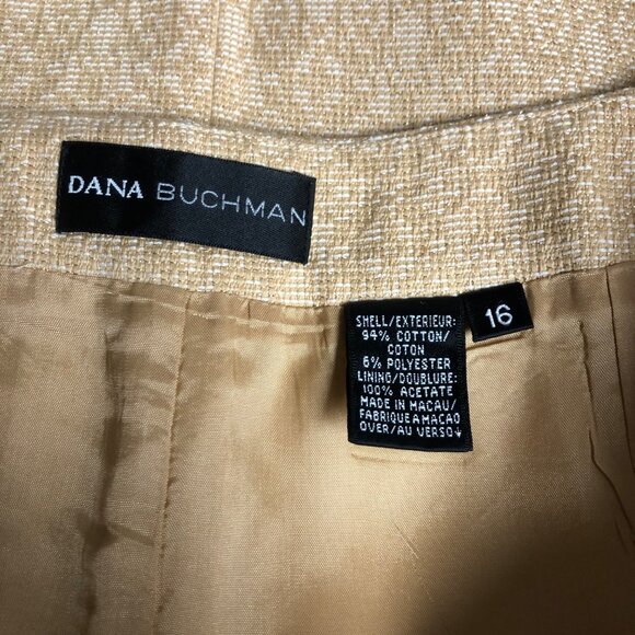 Dana Buchman Skirt Size 16 Gold Metallic Lined Straight Pencil Career Party - Picture 5 of 6